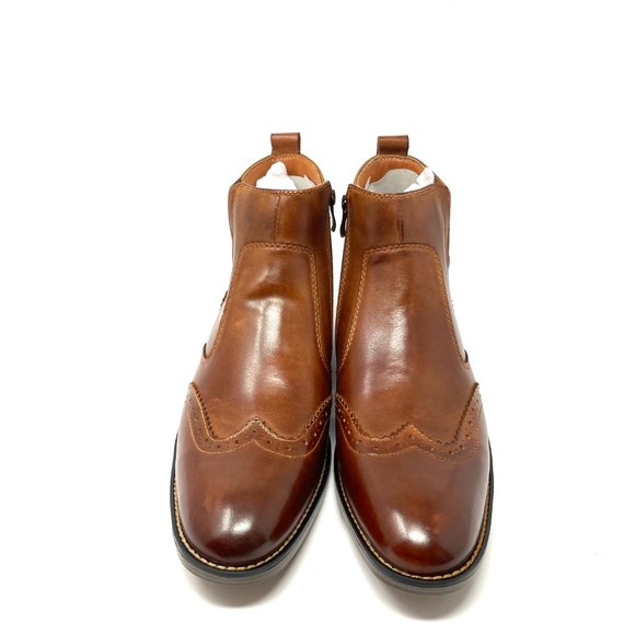 Kunsto Leather Men Boots US Size 10.5  Cognac main image 6